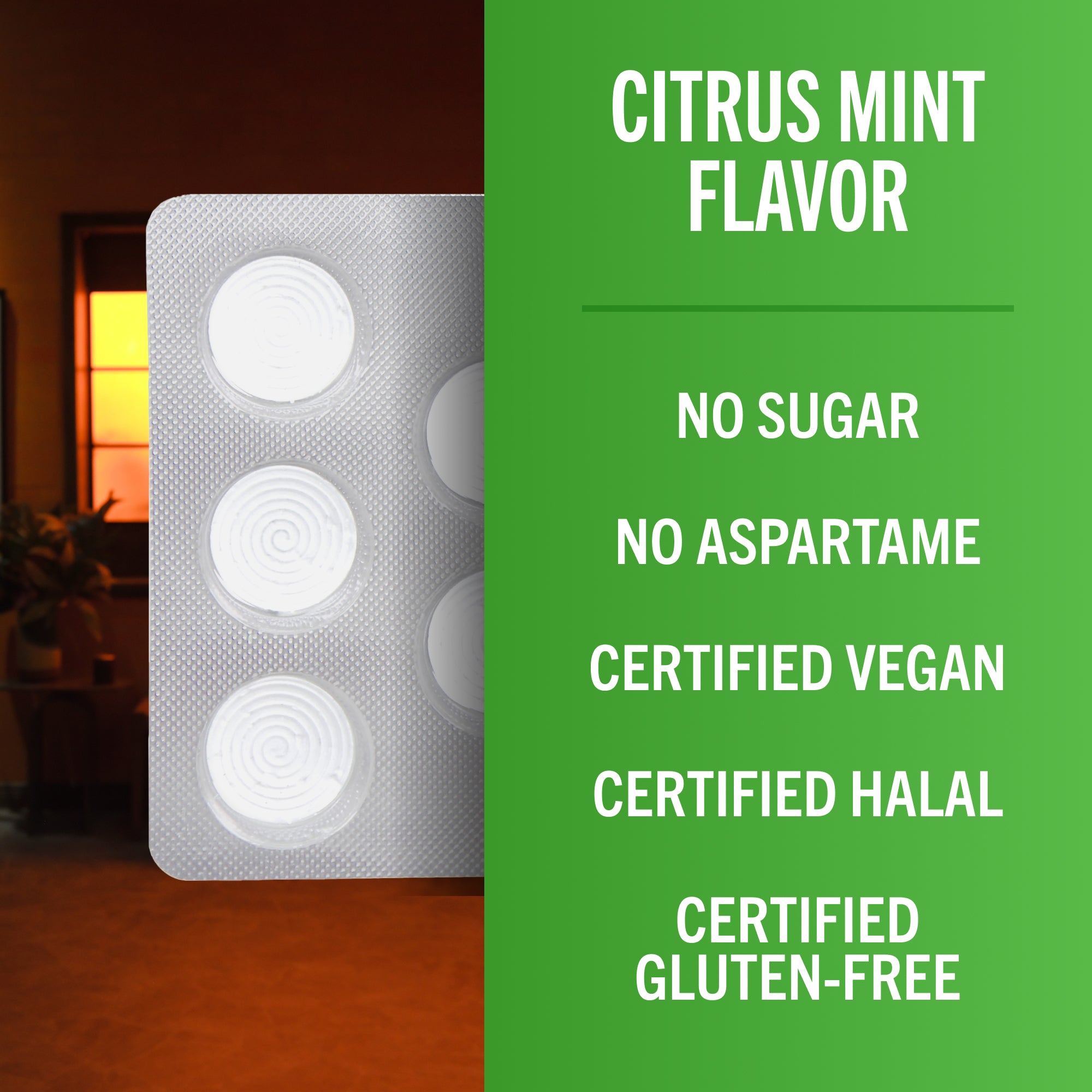Fresh Breath Chewing Gum, Citrus Mint Flavor - Image 6